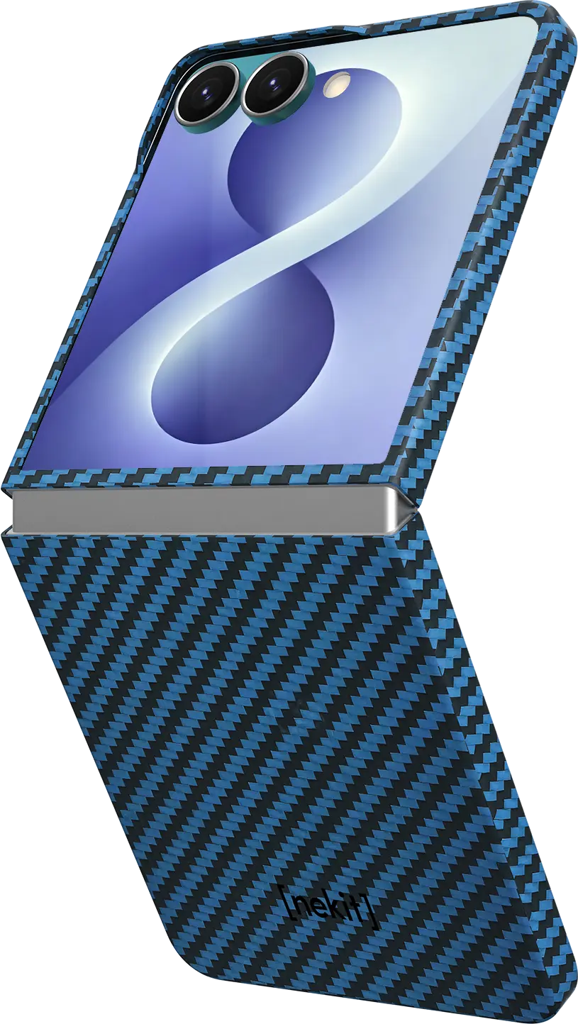 NEKIT Fiber Samsung Galaxy Z Flip 8 Hoesje MagSafe Kevlar Back Cover Dun Blauw afbeelding 13