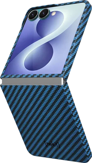 NEKIT Fiber Samsung Galaxy Z Flip 8 Hoesje MagSafe Kevlar Back Cover Dun Blauw afbeelding 13