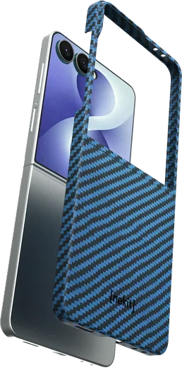 NEKIT Fiber Samsung Galaxy Z Flip 8 Hoesje MagSafe Kevlar Back Cover Dun Blauw afbeelding 11