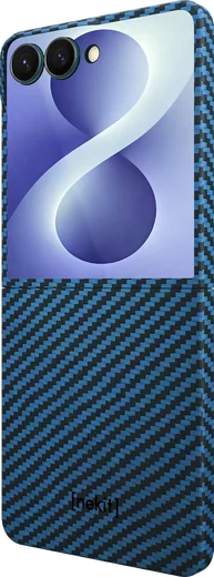 NEKIT Fiber Samsung Galaxy Z Flip 8 Hoesje MagSafe Kevlar Back Cover Dun Blauw afbeelding 15