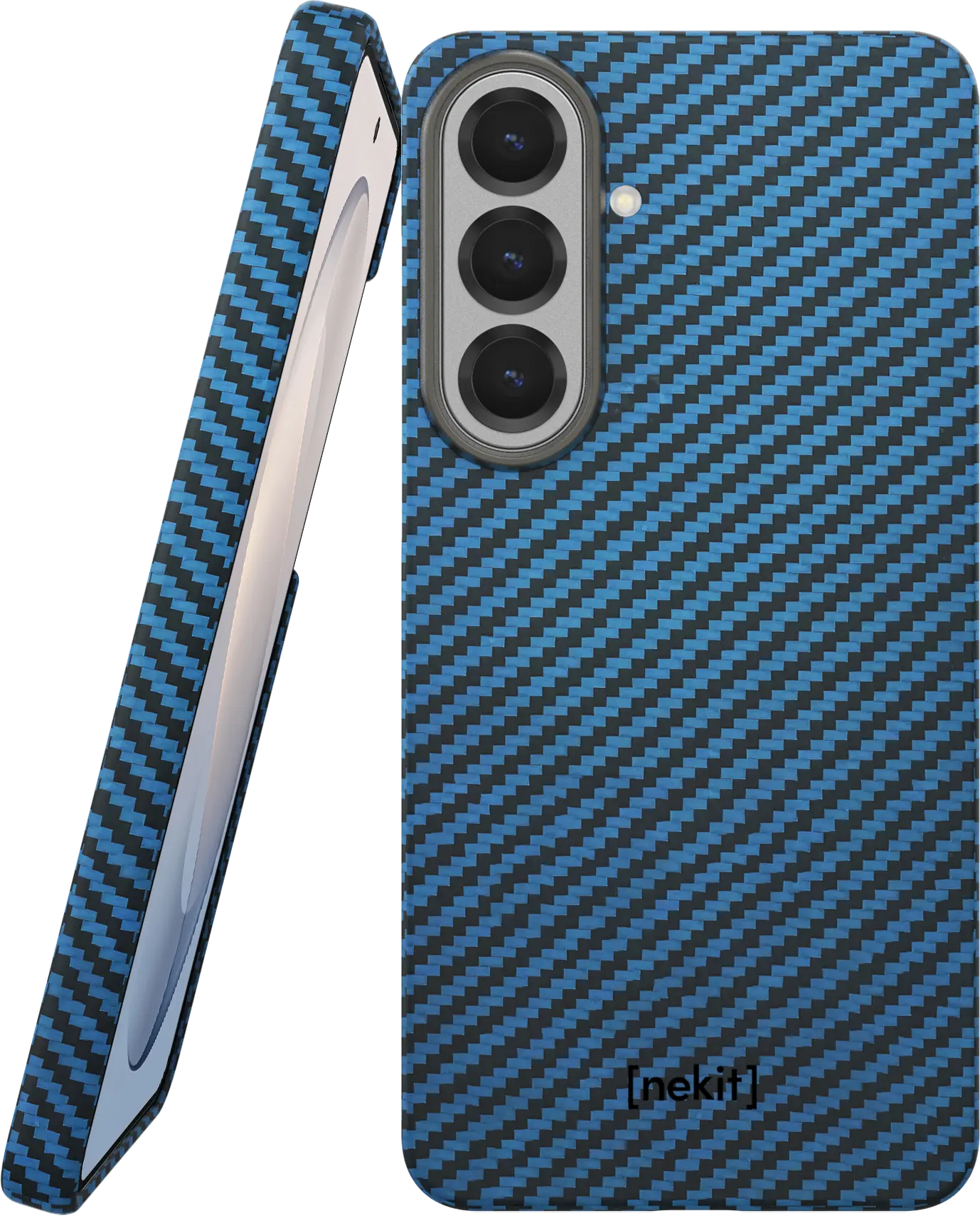NEKIT Fiber Samsung Galaxy S26 FE Hoesje MagSafe / Qi2 Kevlar Dun Blauw afbeelding 1