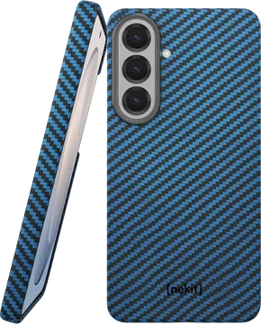 NEKIT Fiber Samsung Galaxy S26 FE Hoesje MagSafe / Qi2 Kevlar Dun Blauw