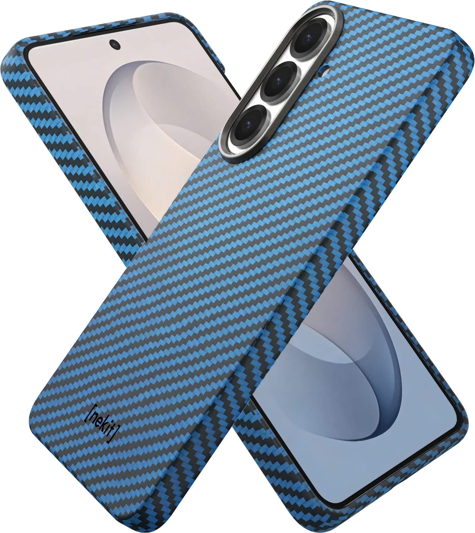 NEKIT Fiber Samsung Galaxy S26 FE Hoesje MagSafe / Qi2 Kevlar Dun Blauw afbeelding 15