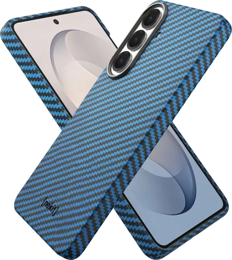 NEKIT Fiber Samsung Galaxy S26 FE Hoesje MagSafe / Qi2 Kevlar Dun Blauw afbeelding 15