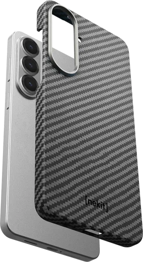 NEKIT Fiber Samsung Galaxy S26 FE Hoesje MagSafe / Qi2 Kevlar Cover Dun Zwart afbeelding 16
