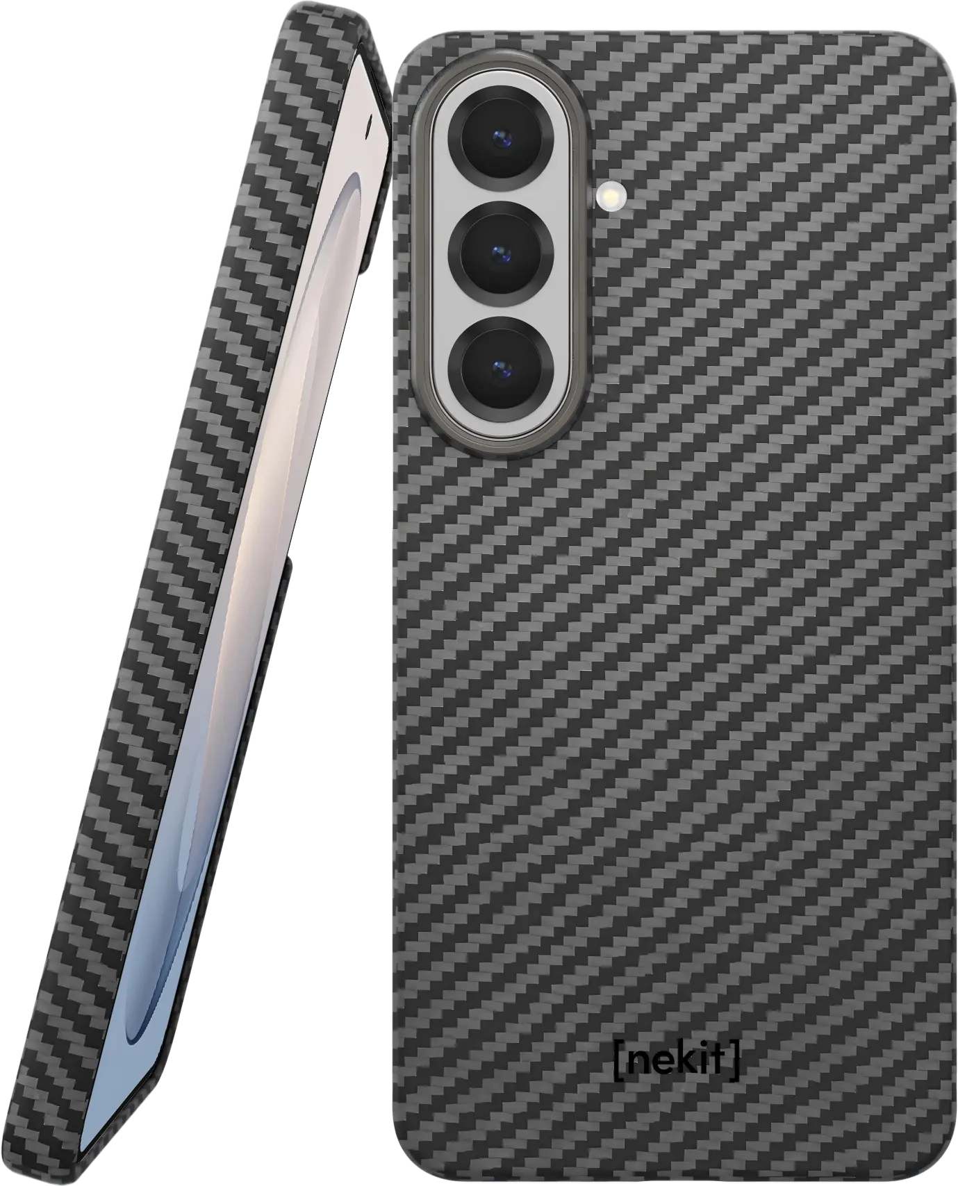 NEKIT Fiber Samsung Galaxy S26 FE Hoesje MagSafe / Qi2 Kevlar Cover Dun Zwart afbeelding 1