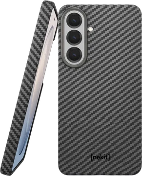 NEKIT Fiber Samsung Galaxy S26 FE Hoesje MagSafe / Qi2 Kevlar Cover Dun Zwart