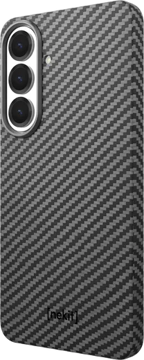 NEKIT Fiber Samsung Galaxy S26 FE Hoesje MagSafe / Qi2 Kevlar Cover Dun Zwart afbeelding 11