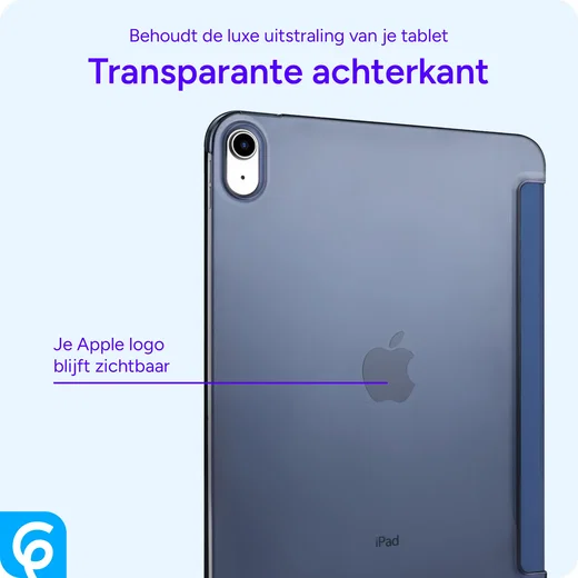 Apple iPad 11 (25) / 10.9 (22) Hoes Transparante Tri-Fold Book Case Blauw afbeelding 2