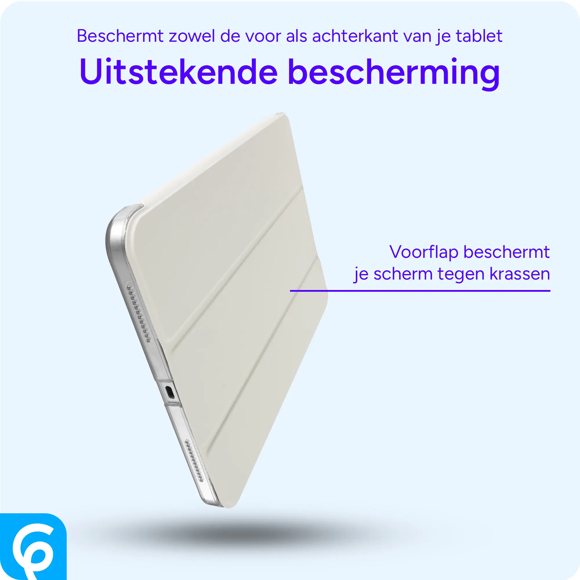 Apple iPad 11 (25) / 10.9 (22) Hoes Transparante Tri-Fold Book Case Beige afbeelding 4