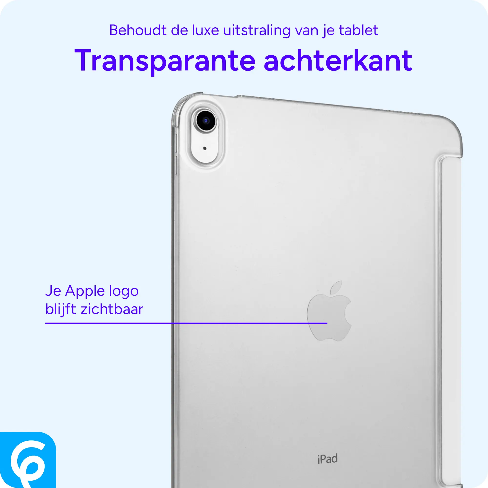 Apple iPad 11 (25) / 10.9 (22) Hoes Transparante Tri-Fold Book Case Beige afbeelding 2