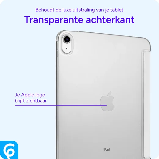 Apple iPad 11 (25) / 10.9 (22) Hoes Transparante Tri-Fold Book Case Beige afbeelding 2