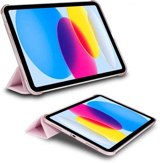 Apple iPad 11 (25) / 10.9 (22) Hoes Transparante Tri-Fold Book Case Lichtroze afbeelding 11