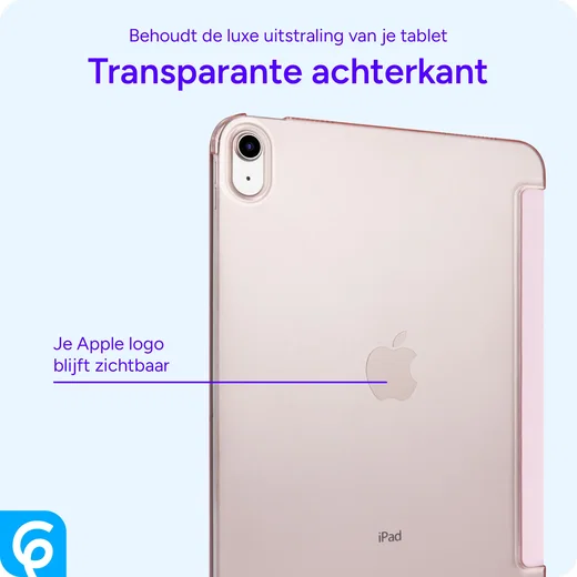 Apple iPad 11 (25) / 10.9 (22) Hoes Transparante Tri-Fold Book Case Lichtroze afbeelding 2