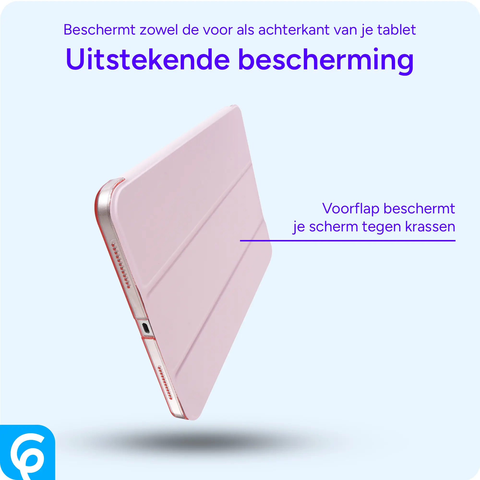 Apple iPad 11 (25) / 10.9 (22) Hoes Transparante Tri-Fold Book Case Lichtroze afbeelding 4