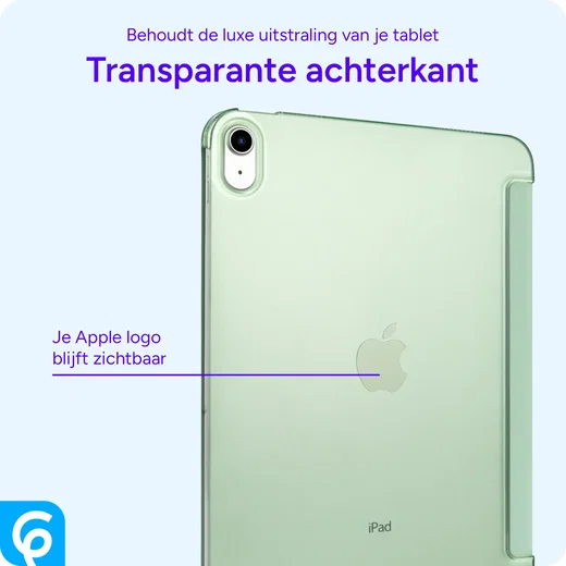 Apple iPad 11 (25) / 10.9 (22) Hoes Transparante Tri-Fold Book Case Groen afbeelding 2