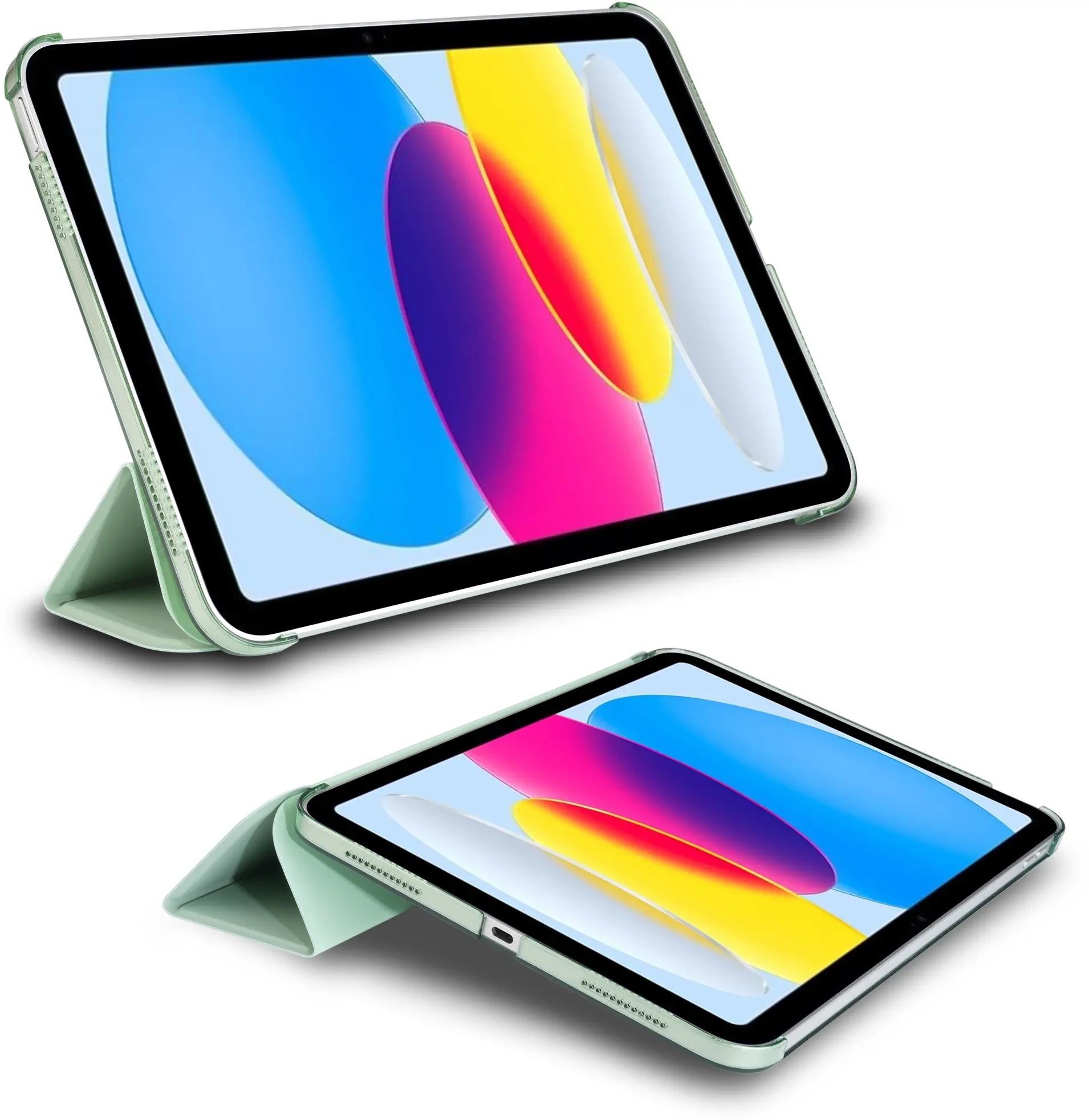 Apple iPad 11 (25) / 10.9 (22) Hoes Transparante Tri-Fold Book Case Groen afbeelding 11