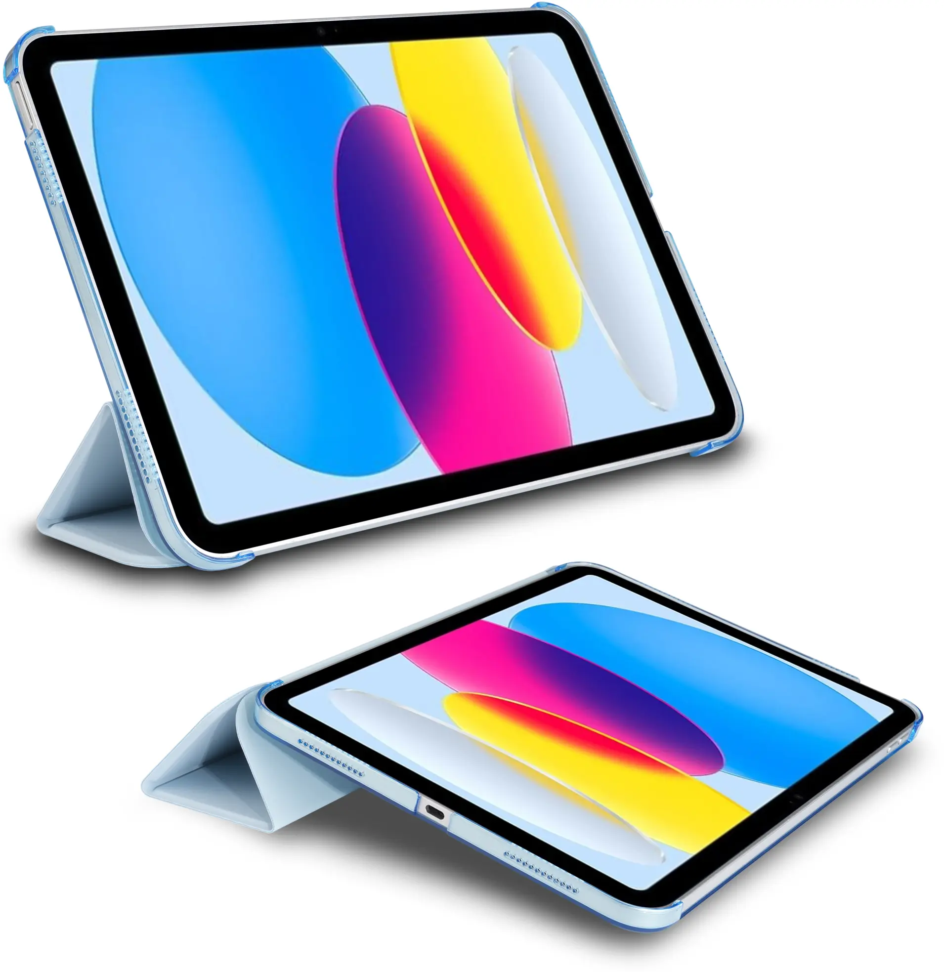 Apple iPad 11 (25) / 10.9 (22) Hoes Transparante Tri-Fold Book Case Lichtblauw afbeelding 8