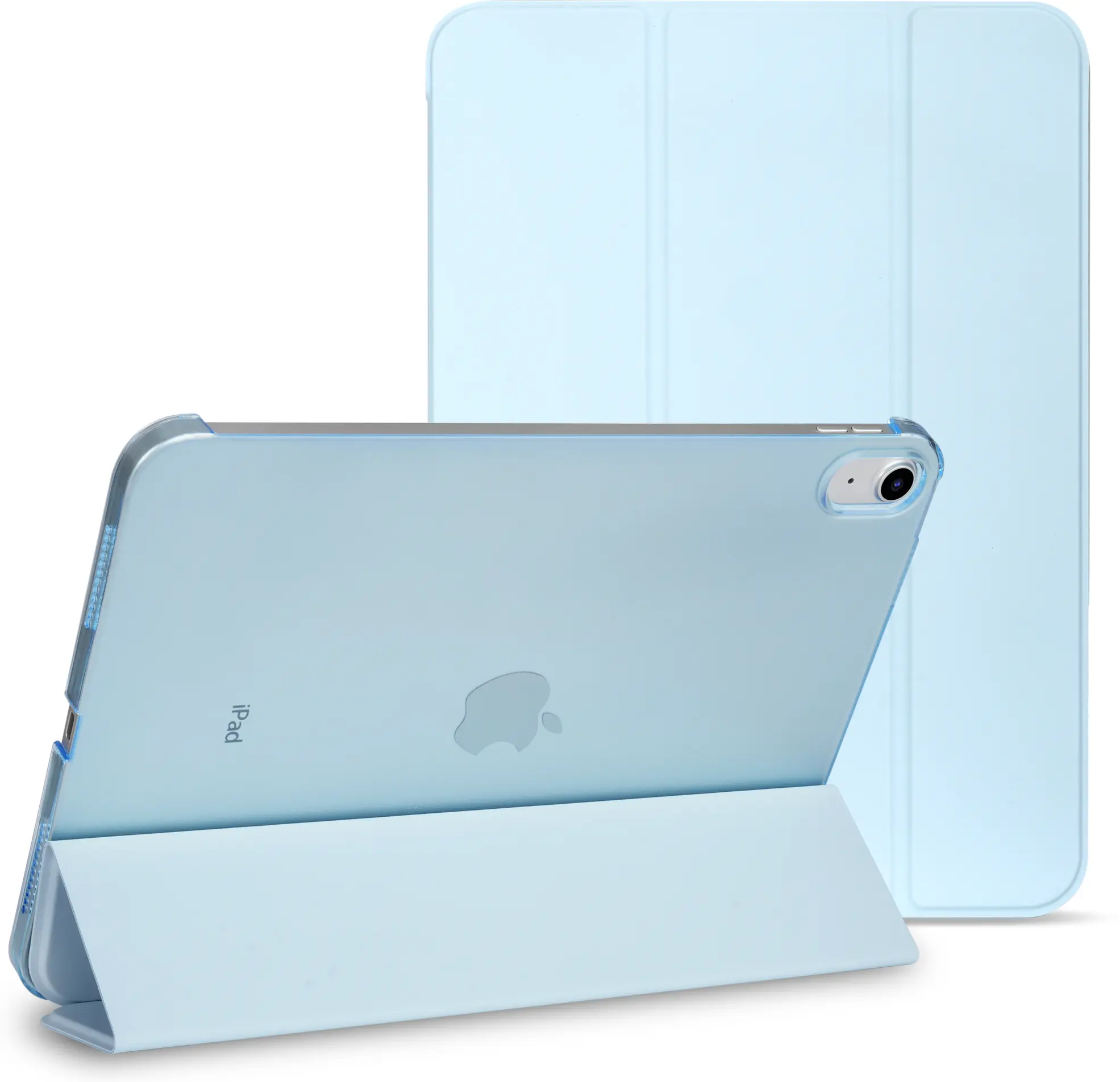 Apple iPad 11 (25) / 10.9 (22) Hoes Transparante Tri-Fold Book Case Lichtblauw afbeelding 1