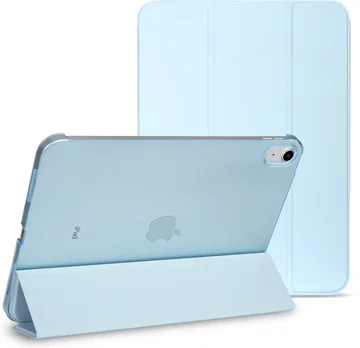 Apple iPad 11 (25) / 10.9 (22) Hoes Transparante Tri-Fold Book Case Lichtblauw