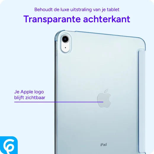 Apple iPad 11 (25) / 10.9 (22) Hoes Transparante Tri-Fold Book Case Lichtblauw afbeelding 2