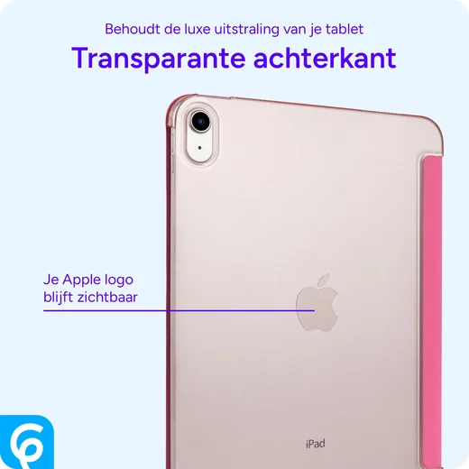 Apple iPad 11 (25) / 10.9 (22) Hoes Transparante Tri-Fold Book Case Roze afbeelding 2