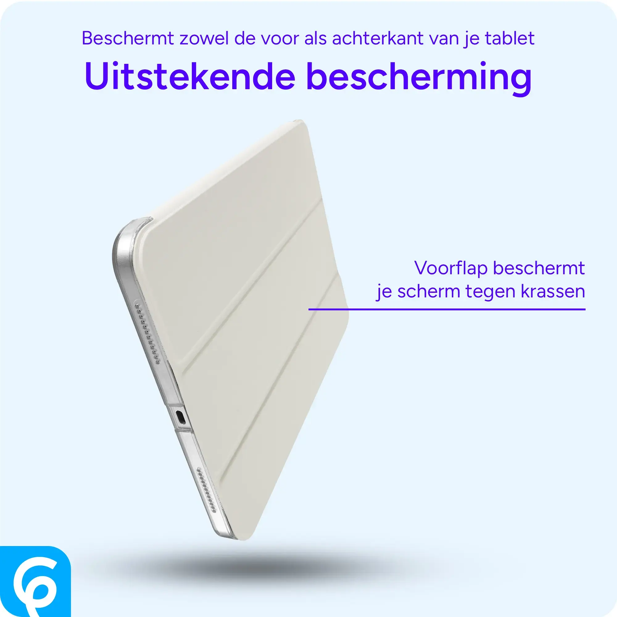 Apple iPad Air 10.9 (2022/2020) Hoes Transparante Tri-Fold Book Case Beige afbeelding 4
