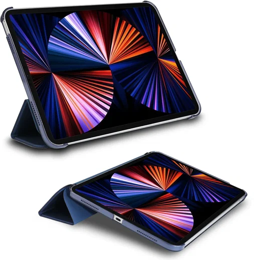 Apple iPad Air 13 (24/25/26) Hoes Transparante Tri-Fold Book Case Blauw afbeelding 11