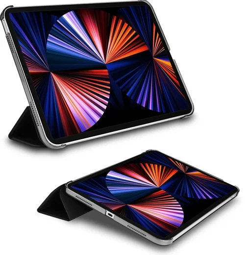 Apple iPad Air 13 (24/25/26) Hoes Transparante Tri-Fold Book Case Zwart afbeelding 11