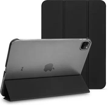 Apple iPad Air 13 (24/25/26) Hoes Transparante Tri-Fold Book Case Zwart