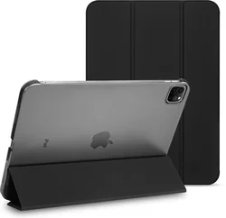Apple iPad Air 13 (24/25/26) Hoes Transparante Tri-Fold Book Case Zwart afbeelding