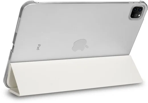Apple iPad Air 13 (24/25/26) Hoes Transparante Tri-Fold Book Case Beige afbeelding 12