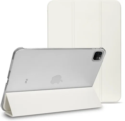 Apple iPad Air 13 (24/25/26) Hoes Transparante Tri-Fold Book Case Beige afbeelding 1