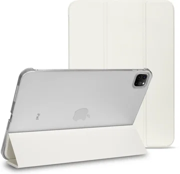 Apple iPad Air 13 (24/25/26) Hoes Transparante Tri-Fold Book Case Beige