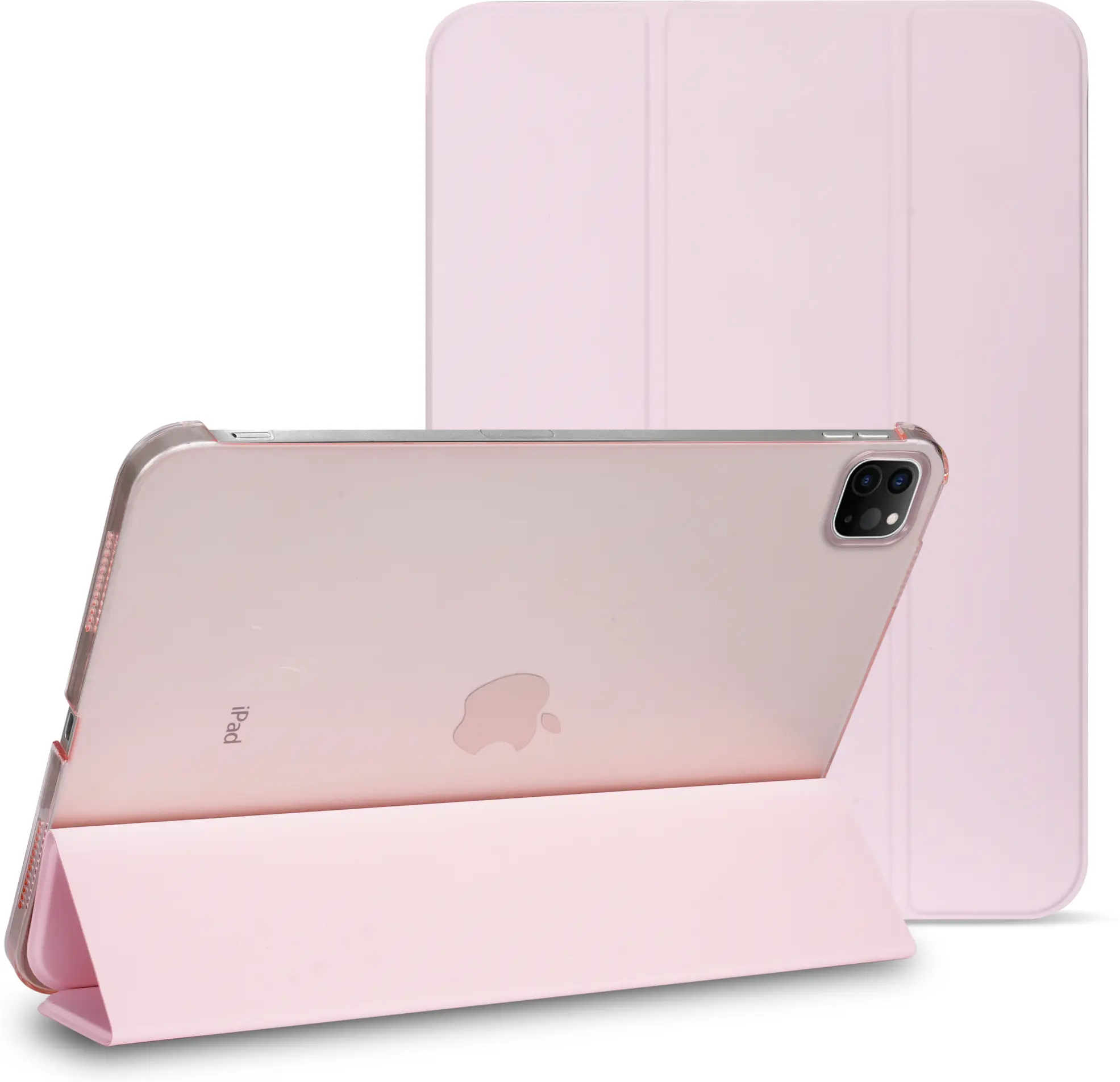 Apple iPad Air 13 (24/25/26) Hoes Transparante Tri-Fold Book Case Roze afbeelding 1