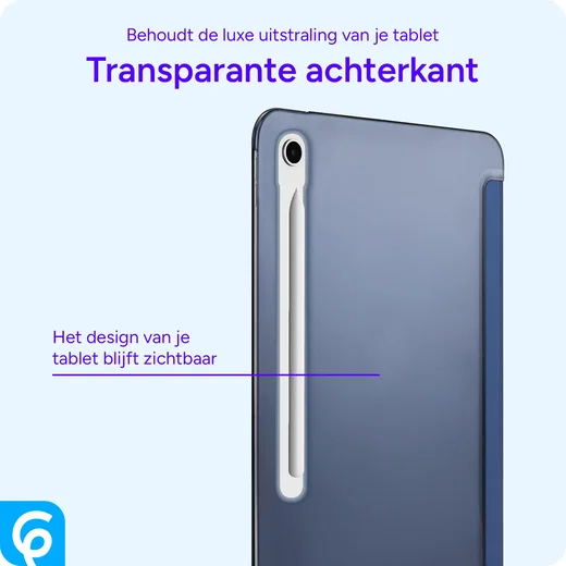 Samsung Tab S10 Lite / S10 FE / S9 FE Hoes Transparante Tri-Fold Book Case Blauw afbeelding 2