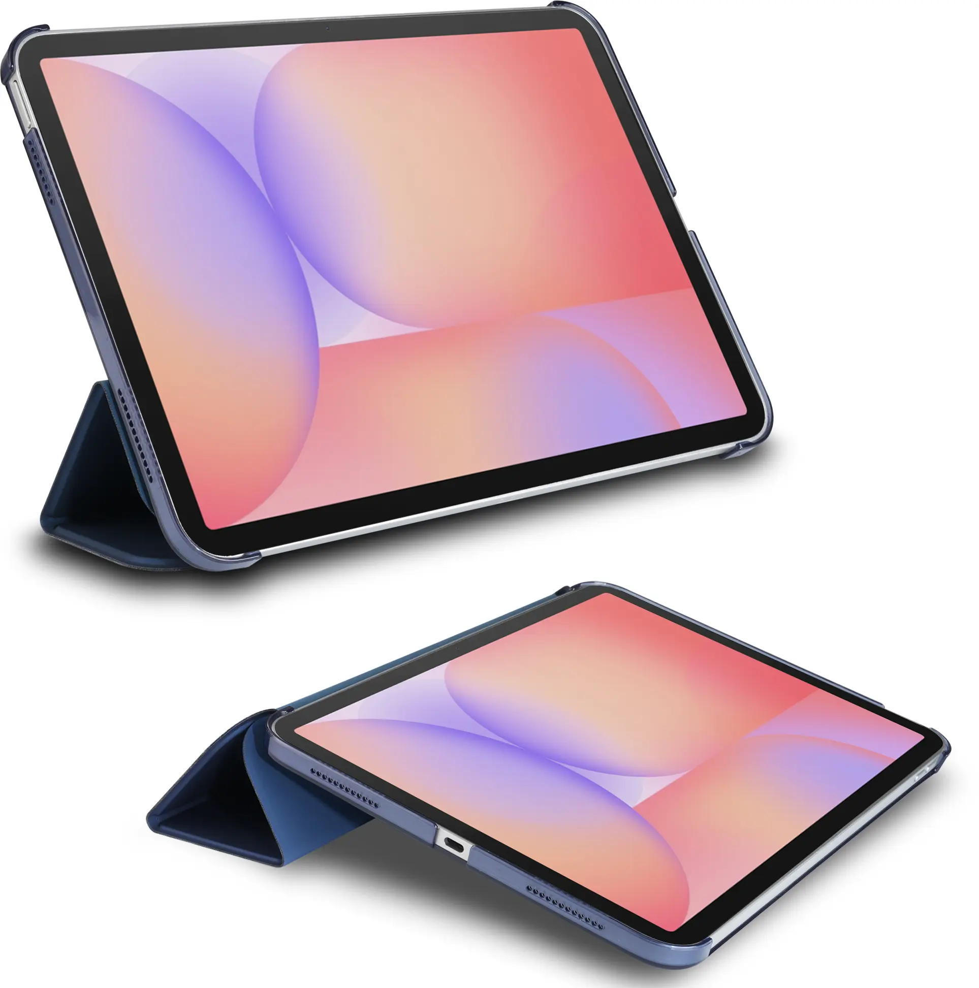 Samsung Tab S10 Lite / S10 FE / S9 FE Hoes Transparante Tri-Fold Book Case Blauw afbeelding 11