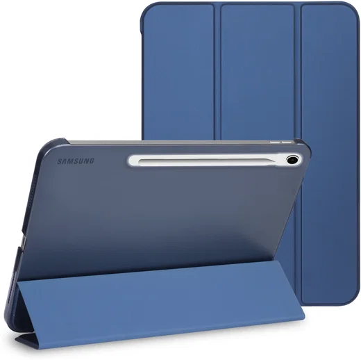 Samsung Tab S10 Lite / S10 FE / S9 FE Hoes Transparante Tri-Fold Book Case Blauw afbeelding 1