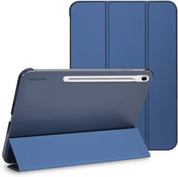 Samsung Tab S10 Lite / S10 FE / S9 FE Hoes Transparante Tri-Fold Book Case Blauw