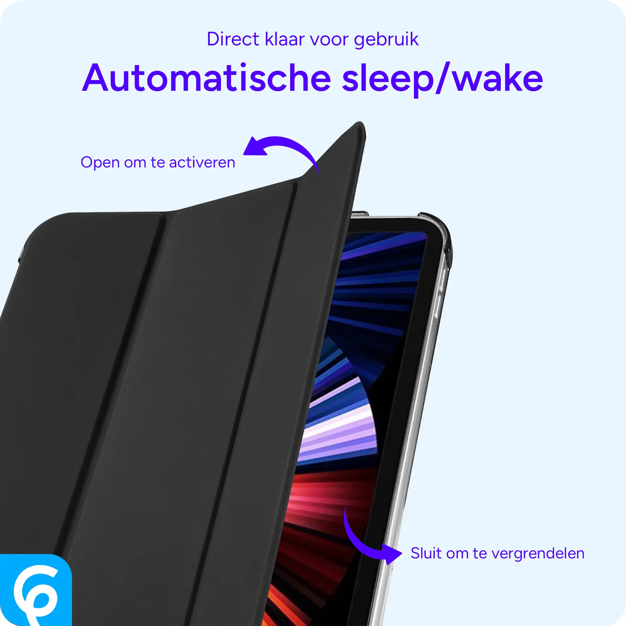 Samsung Tab S10 Lite / S10 FE / S9 FE Hoes Transparante Tri-Fold Book Case Zwart afbeelding 7