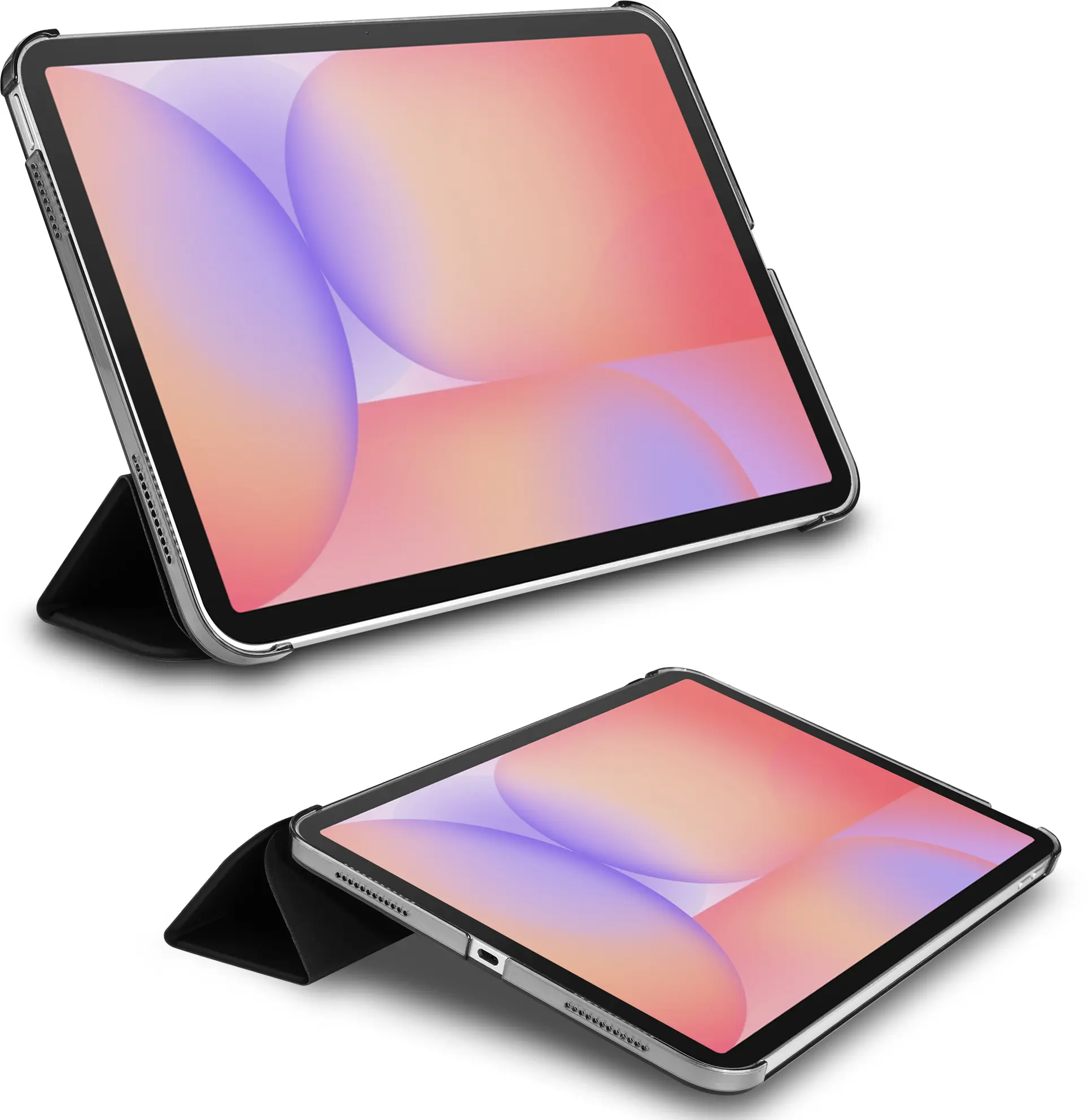 Samsung Tab S10 Lite / S10 FE / S9 FE Hoes Transparante Tri-Fold Book Case Zwart afbeelding 11