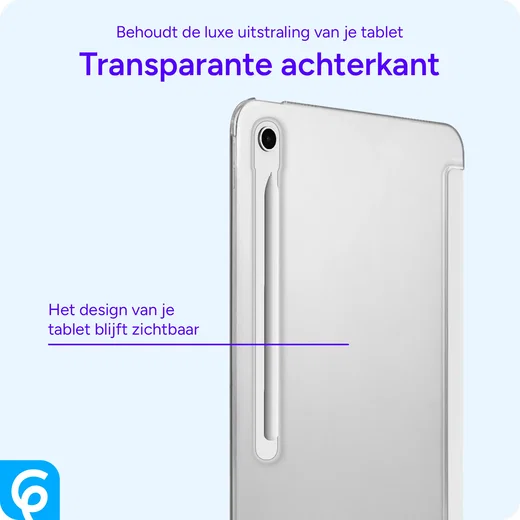 Samsung Tab S10 Lite / S10 FE / S9 FE Hoes Transparante Tri-Fold Book Case Beige afbeelding 2