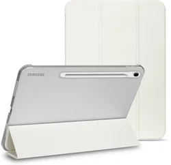 Samsung Tab S10 Lite / S10 FE / S9 FE Hoes Transparante Tri-Fold Book Case Beige afbeelding