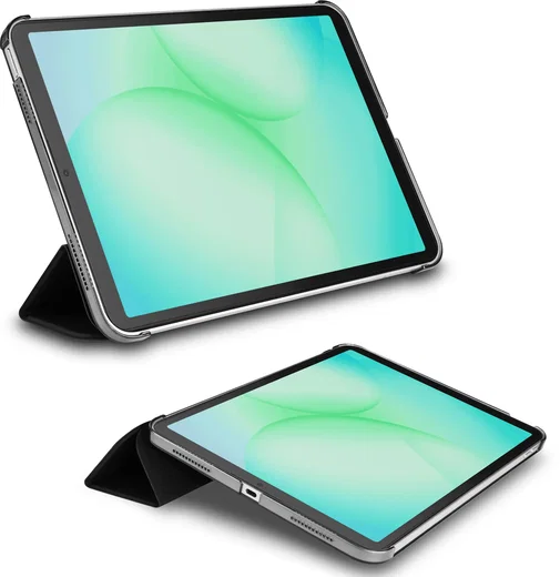 Samsung Tab A11 / A9 Hoes Transparante Tri-Fold Book Case Zwart afbeelding 11