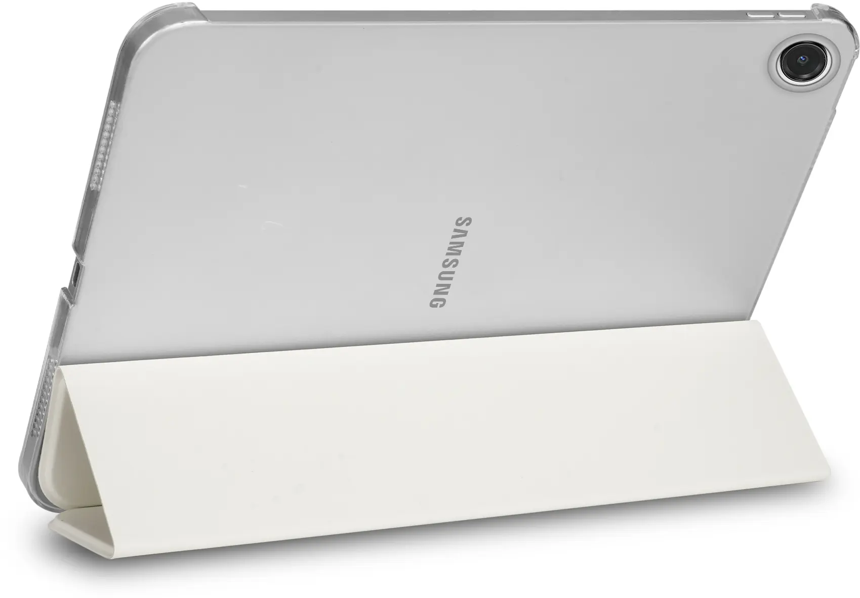 Samsung Tab A11 / A9 Hoes Transparante Tri-Fold Book Case Beige afbeelding 12