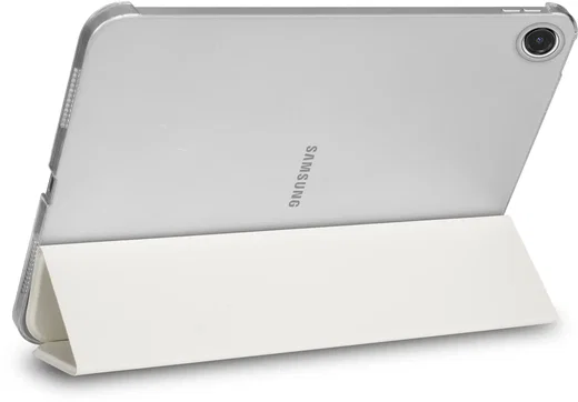 Samsung Tab A11 / A9 Hoes Transparante Tri-Fold Book Case Beige afbeelding 12