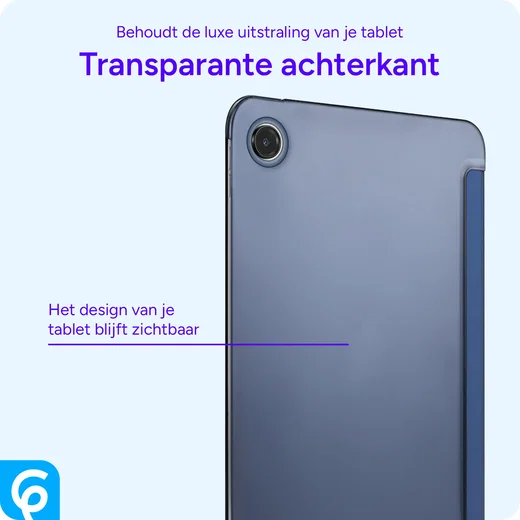 Samsung Tab A11 Plus / A9 Plus Hoes Transparante Tri-Fold Book Case Blauw afbeelding 2