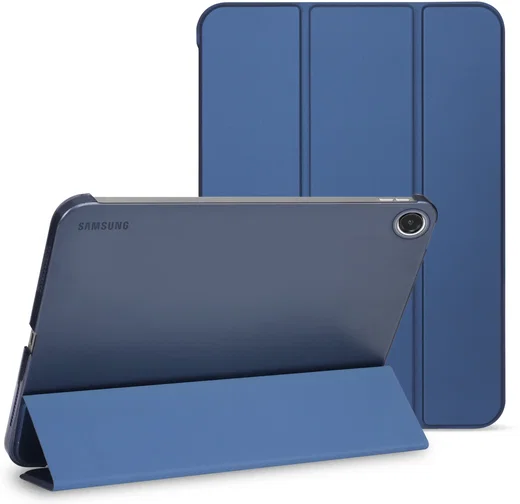 Samsung Tab A11 Plus / A9 Plus Hoes Transparante Tri-Fold Book Case Blauw afbeelding 1