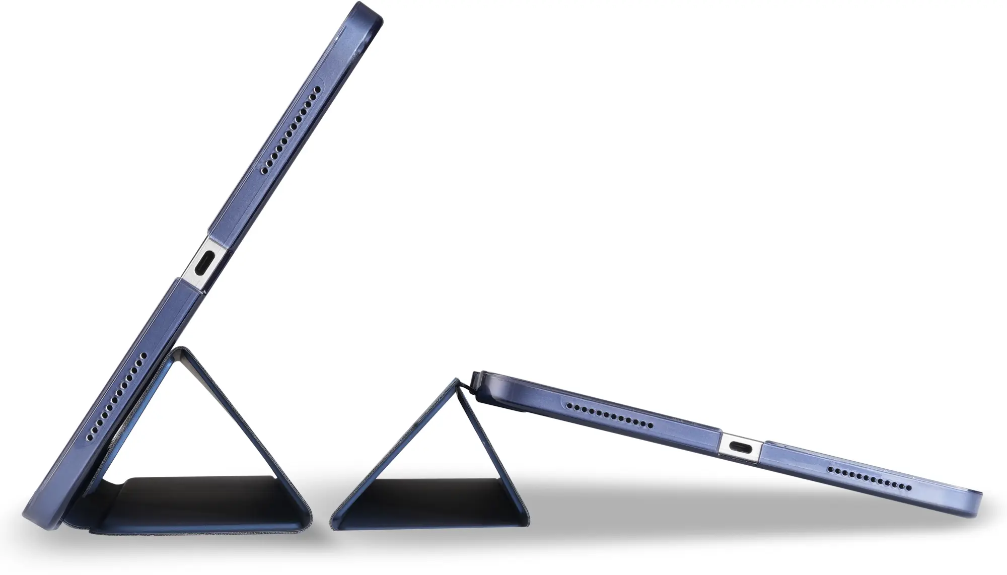 Samsung Tab A11 Plus / A9 Plus Hoes Transparante Tri-Fold Book Case Blauw afbeelding 13