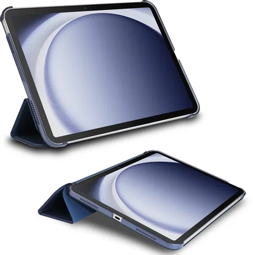 Samsung Tab A11 Plus / A9 Plus Hoes Transparante Tri-Fold Book Case Blauw afbeelding 11